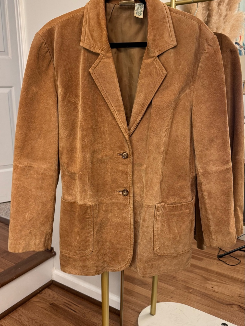 St. John's Bay Tan Suede Two-Button Blazer